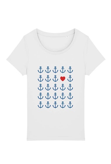 Grossiste Kapsul - T-shirt adulte Femme - Anchor heart