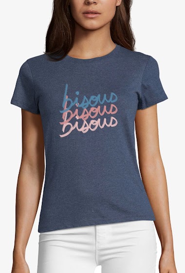 Großhändler Kapsul - T-shirt  adulte Femme - Bisous bisous bisous