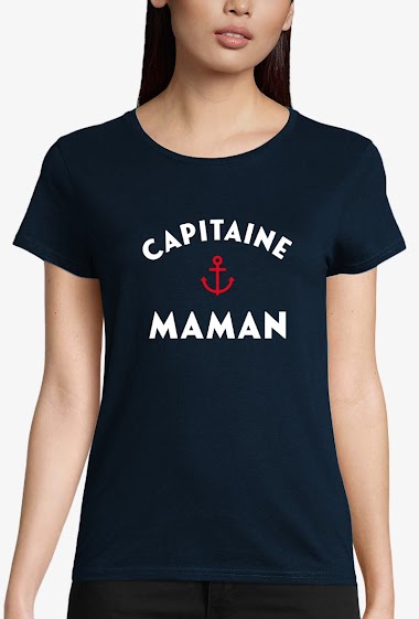 Wholesaler Kapsul - T-shirt  adulte Femme - Capitaine maman ancre
