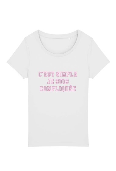 Grossiste Kapsul - T-shirt adulte Femme - C'est simple je suis compliquée