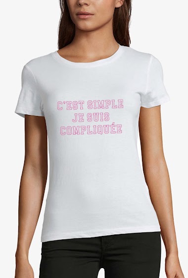 Mayorista Kapsul - T-shirt  adulte Femme - C'est simple je suis compliquée