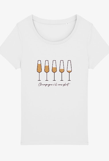 Grossiste Kapsul - T-shirt adulte Femme - Champagne s'il vous plait