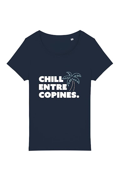 Grossiste Kapsul - T-shirt adulte Femme  - Chill entre copines