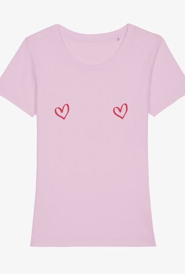 Grossiste Kapsul - T-shirt adulte Femme - Cœurs seins