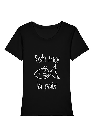 Grossiste Kapsul - T-shirt adulte Femme - Fish moi la paix