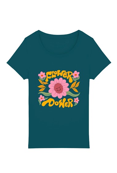 Grossiste Kapsul - T-shirt adulte Femme - Flowerpower