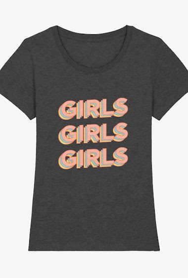 Wholesaler Kapsul - T-shirt  adulte Femme - Girls girls girls