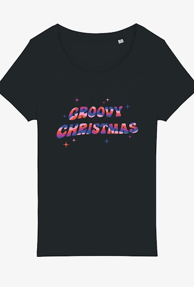 Grossiste Kapsul - T-shirt adulte Femme - Groovy Christmas