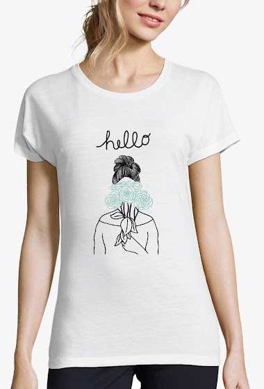 Großhändler Kapsul - T-shirt  adulte Femme - Hello