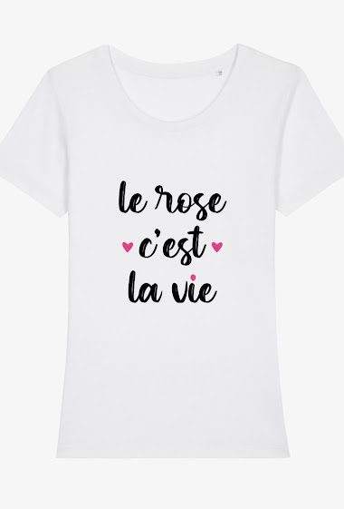 Grossiste Kapsul - T-shirt adulte Femme - Le rose c'est la vie