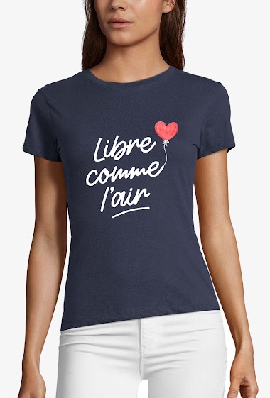 Grossiste Kapsul - T-shirt adulte Femme - Libre comme l'air.