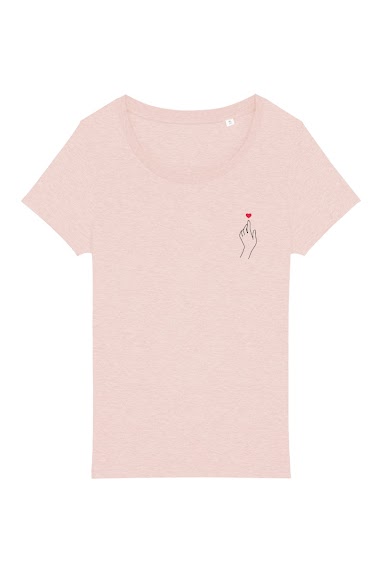 Grossiste Kapsul - T-shirt adulte Femme - Main cœur