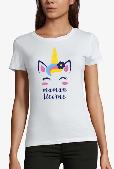 Mayorista Kapsul - T-shirt  adulte Femme  - Maman licorne