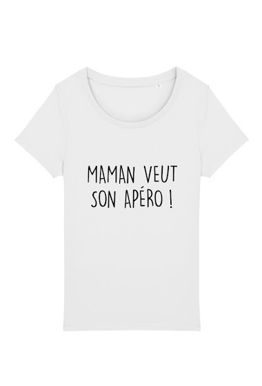 Grossiste Kapsul - T-shirt adulte Femme - Maman veut son apéro