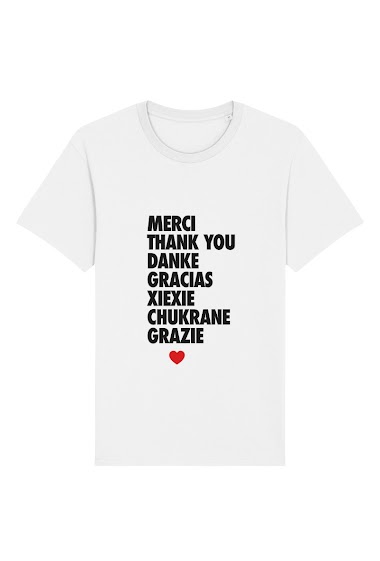 Grossiste Kapsul - T-shirt adulte Femme - Merci langues