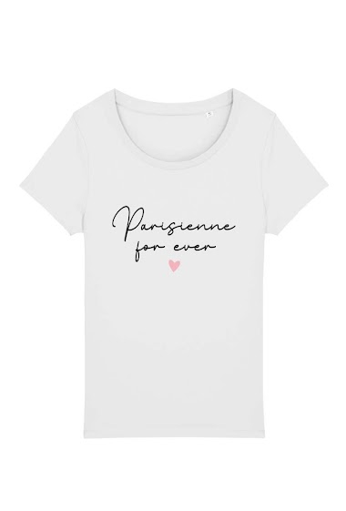 Wholesaler Kapsul - T-shirt adulte Femme - Parisienne for ever