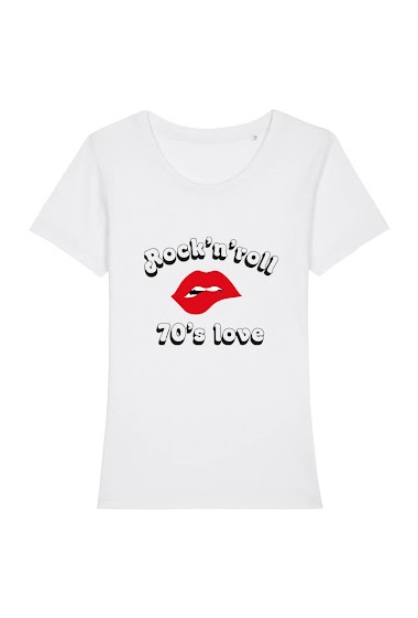 Mayorista Kapsul - T-shirt adulte Femme - ROCK 'N' ROLL 70SLOVE