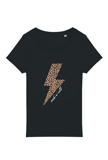 Großhändler Kapsul - T-shirt adulte Femme - RocknRoll Eclair
