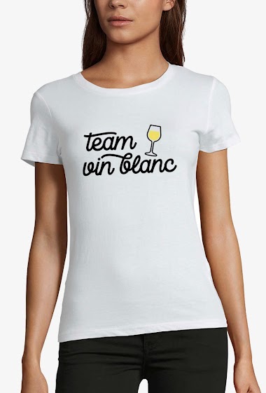Grossiste Kapsul - T-shirt adulte Femme - Team vin blanc