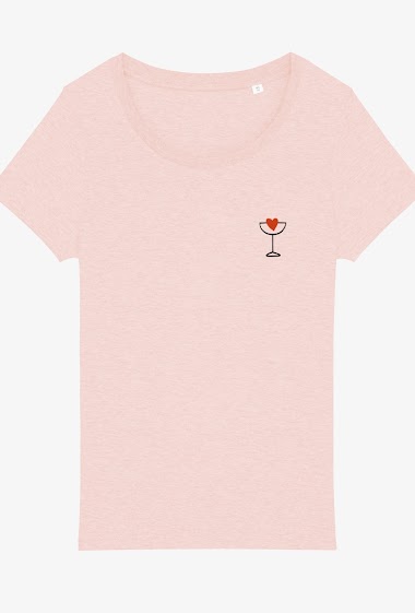 Wholesaler Kapsul - T-shirt adulte Femme - Verre champagne cœur