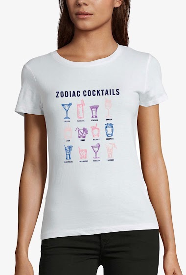 Wholesaler Kapsul - T-shirt adulte Femme - Zodiac Cocktails