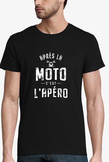 Grossiste Kapsul - T-shirt adulte Homme - Après la moto, c'est l'apéro