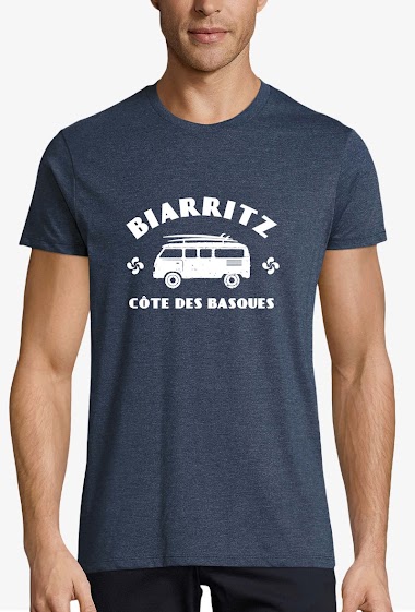 Grossiste Kapsul - T-shirt  adulte Homme - Biarritz cote des Basques