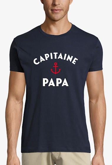 Wholesaler Kapsul - T-shirt  adulte Homme - Capitaine Papa ancre