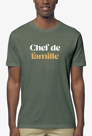 Mayorista Kapsul - T-shirt  adulte Homme - Chef de famille kaki