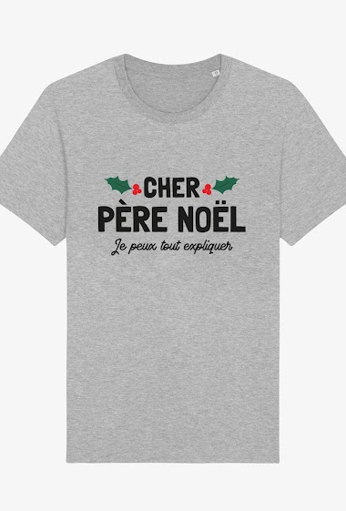 Mayorista Kapsul - T-shirt adulte Homme - Cher Père Noël je peux tout expliquer