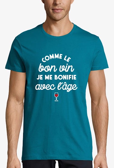 Großhändler Kapsul - T-shirt  adulte Homme - Comme le bon vin je me bonifie
