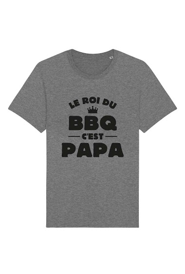Großhändler Kapsul - T-shirt adulte Homme -  Le roi du Barbecue c'est papa