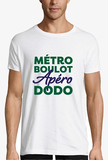 Grossiste Kapsul - T-shirt  adulte Homme - Métro Boulot Apéro Dodo