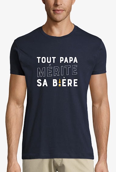 Wholesaler Kapsul - T-shirt  adulte Homme - Tout Papa mérite sa bière