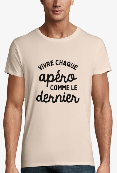 Wholesaler Kapsul - T-shirt  adulte Homme -Vivre chaque apéro comme le dernier