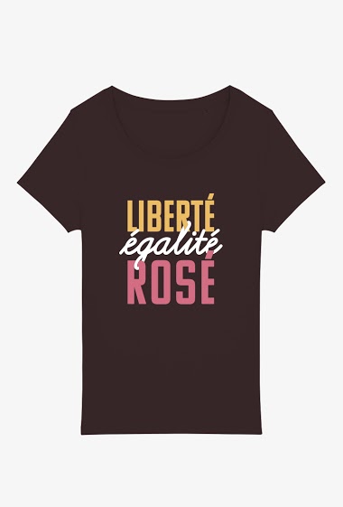 Grossiste Kapsul - T-shirt Adulte - Liberté égalité rosé