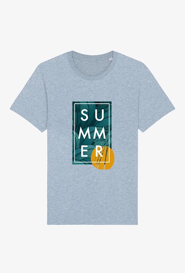 Grossiste Kapsul - T-shirt Adulte - Summer bleu ciel chiné