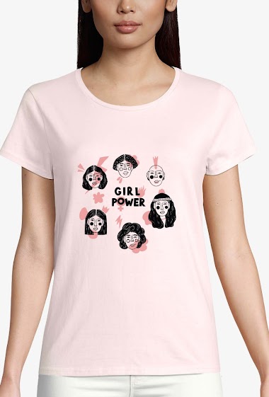 Grossiste Kapsul - T-shirt  bio adulte Femme - Girl Power Femmes
