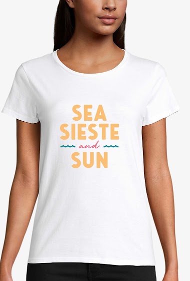 Grossiste Kapsul - T-shirt bio adulte Femme - Sea Sieste and Sun