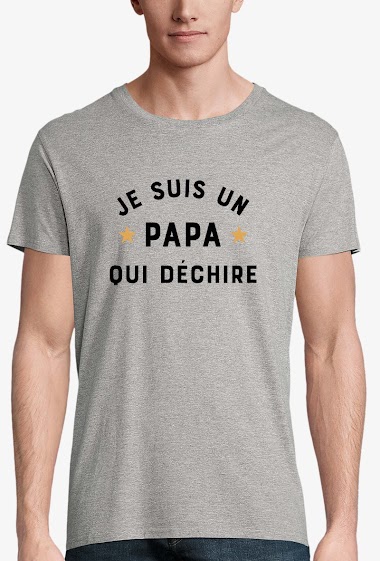 Großhändler Kapsul - T-shirt  bio adulte Homme - Je suis un Papa qui déchire