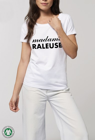 Grossiste Koloris - T-Shirt Blanc Femme à message - Raleuse