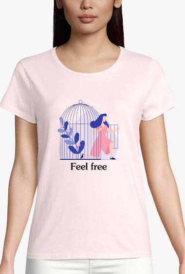 Grossiste Kapsul - T-shirt coton bio  adulte Femme  - Feel Free