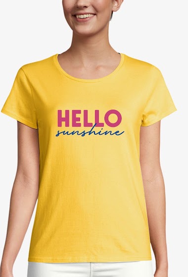 Grossiste Kapsul - T-shirt coton bio  adulte Femme - Hello Sunshine