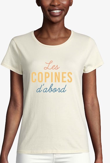 Grossiste Kapsul - T-shirt coton bio  adulte Femme  - Les copines d'abord