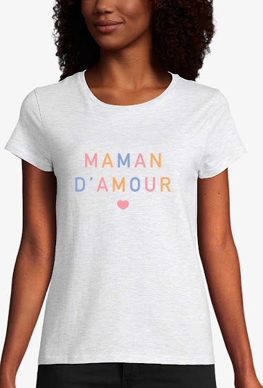 Großhändler Kapsul - T-shirt  Coton bio adulte Femme - Maman d'amour