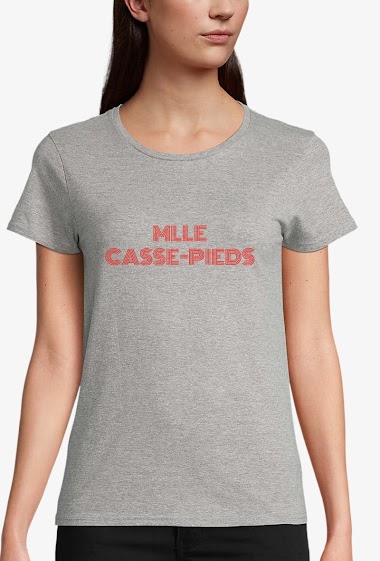 Grossiste Kapsul - T-shirt coton bio adulte Femme - Mlle Casse Pieds