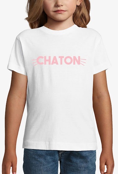 Großhändler Kapsul - T-shirt coton bio  Enfant - Chaton