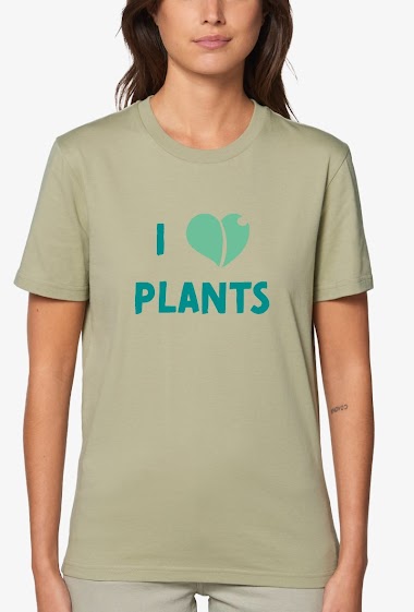 Großhändler Kapsul - T-shirt Coton bio SS adulte Femme - I love plants