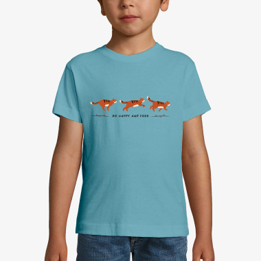 Grossiste Kapsul - T-shirt enfant - Be happy and free