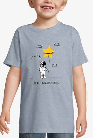 Mayorista Kapsul - T-shirt  enfant garçon - La tête dans les étoiles